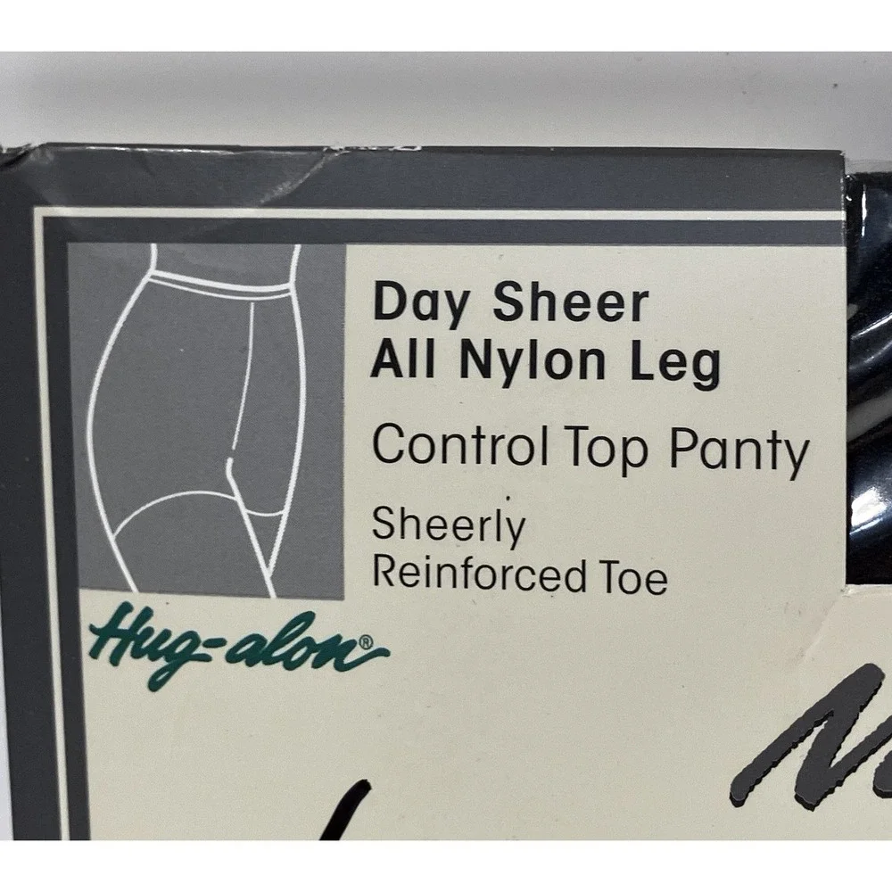 Vintage Sears Nice Touch Day Sheer Hug-alon Pantyhose Off Black Size E Sandal